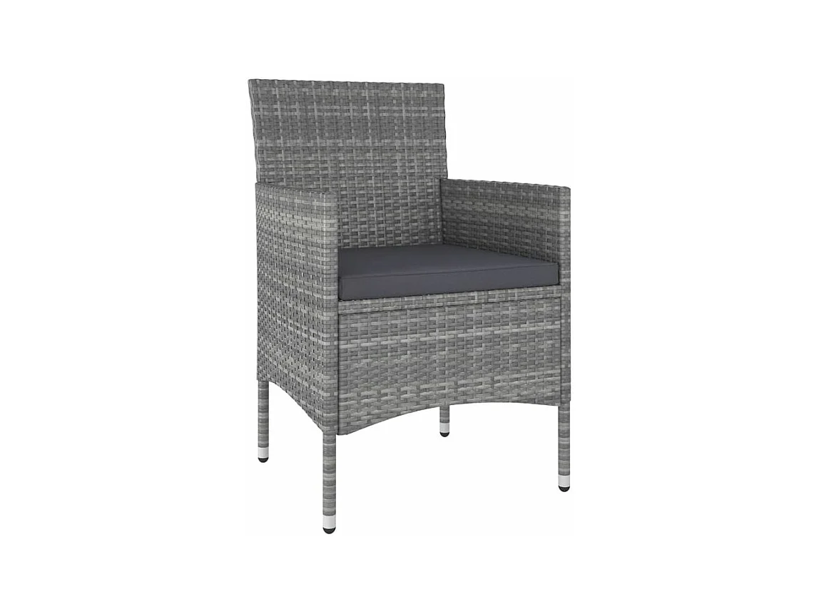 Salon de jardin 5 pcs Résine tressée Gris