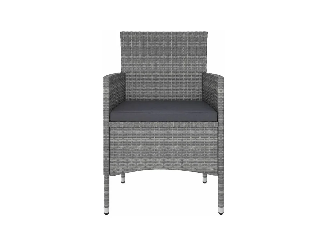 Salon de jardin 5 pcs Résine tressée Gris