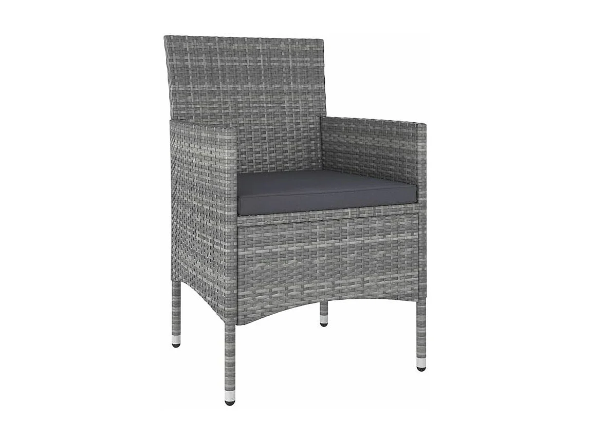 Salon de jardin 5 pcs Résine tressée Gris