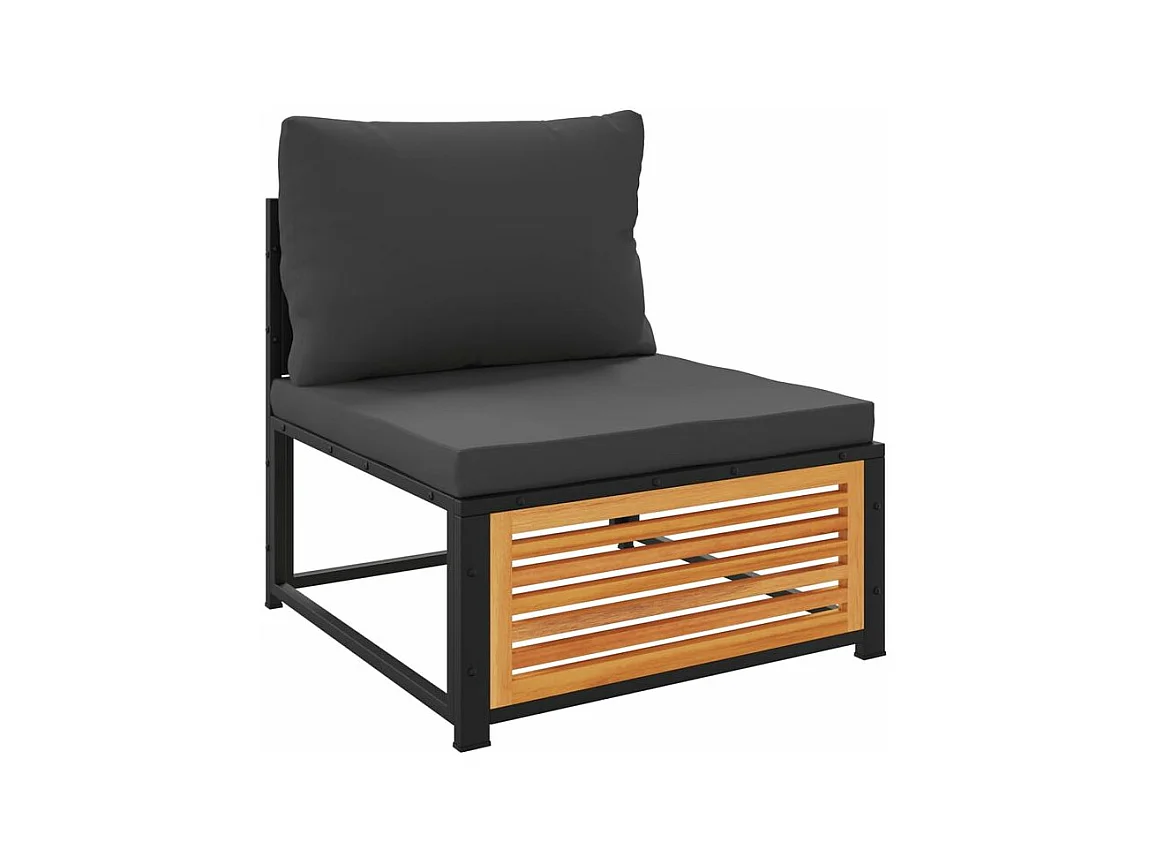 Salon de jardin avec coussins 6 pcs bois d'acacia solide