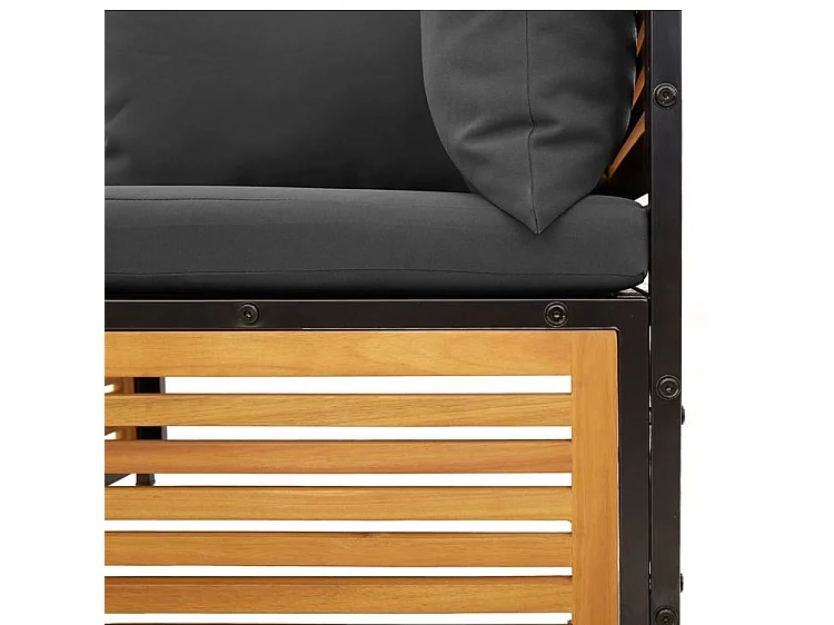 Salon de jardin avec coussins 6 pcs bois d'acacia solide