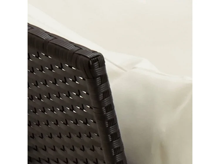 Canapé de jardin avec coussins Noir Résine tressée