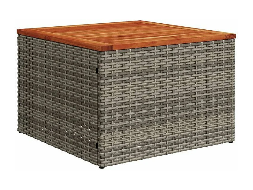 Salon de jardin 4 pcs avec coussins gris résine tressée