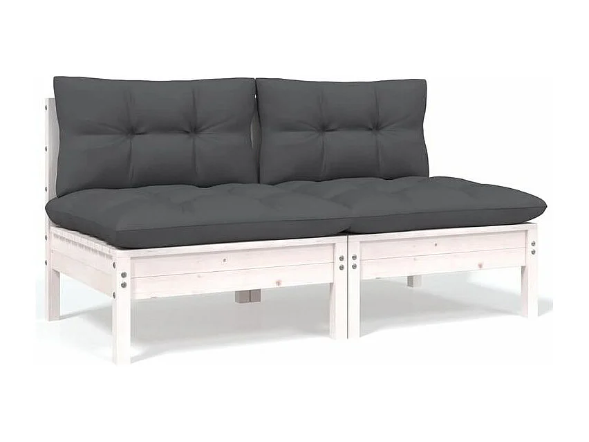 Salon de jardin 5 pcs avec coussins bois de pin massif