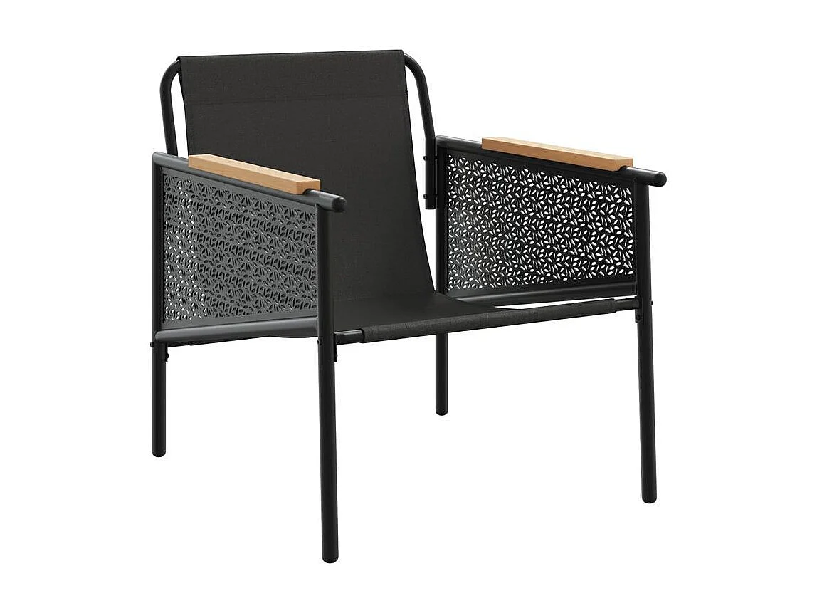 Chaises de jardin avec coussins lot de 2 noir acier