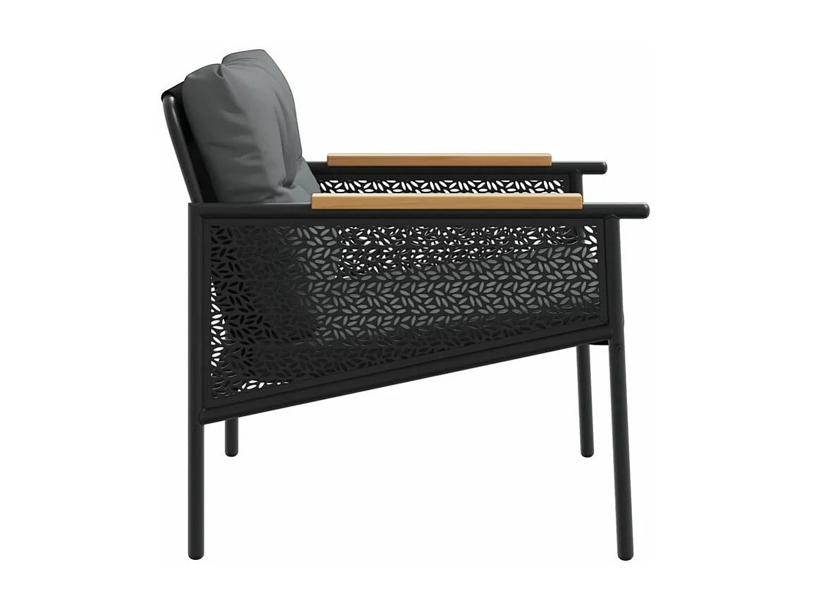 Chaises de jardin avec coussins lot de 2 noir acier