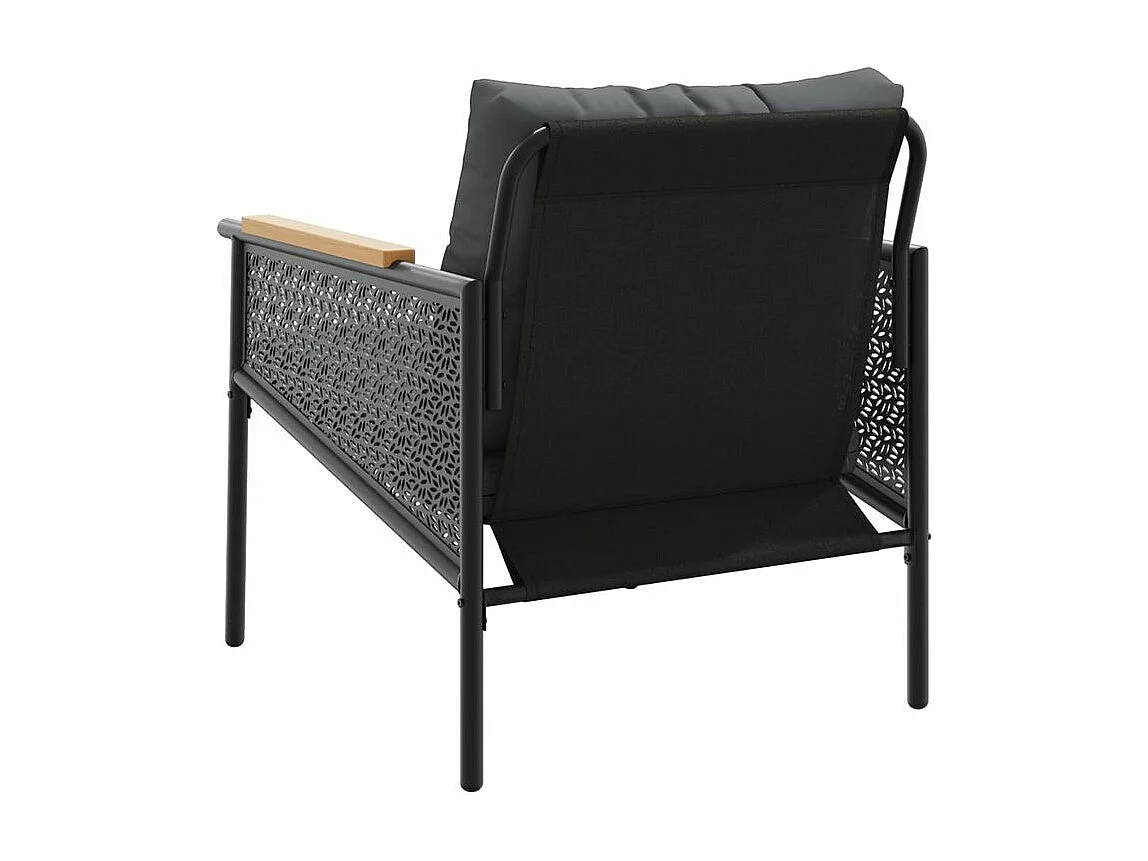 Chaises de jardin avec coussins lot de 2 noir acier