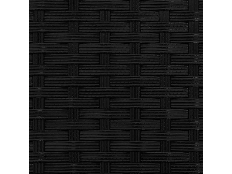 Canapé de jardin 3 places avec auvent et tabourets noir rotin