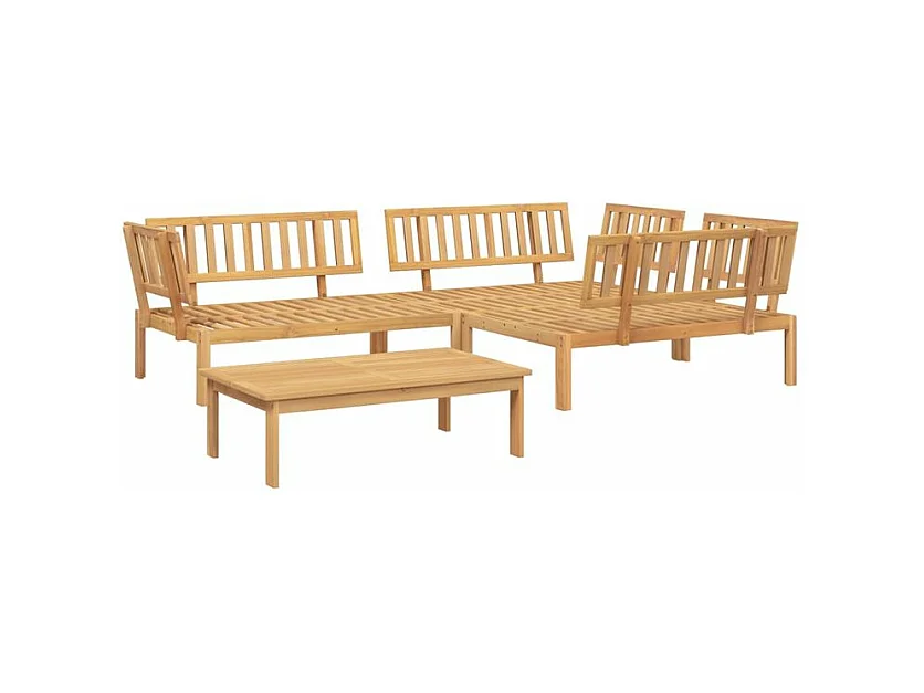 Salon palette de jardin 4 pcs bois d'acacia massif