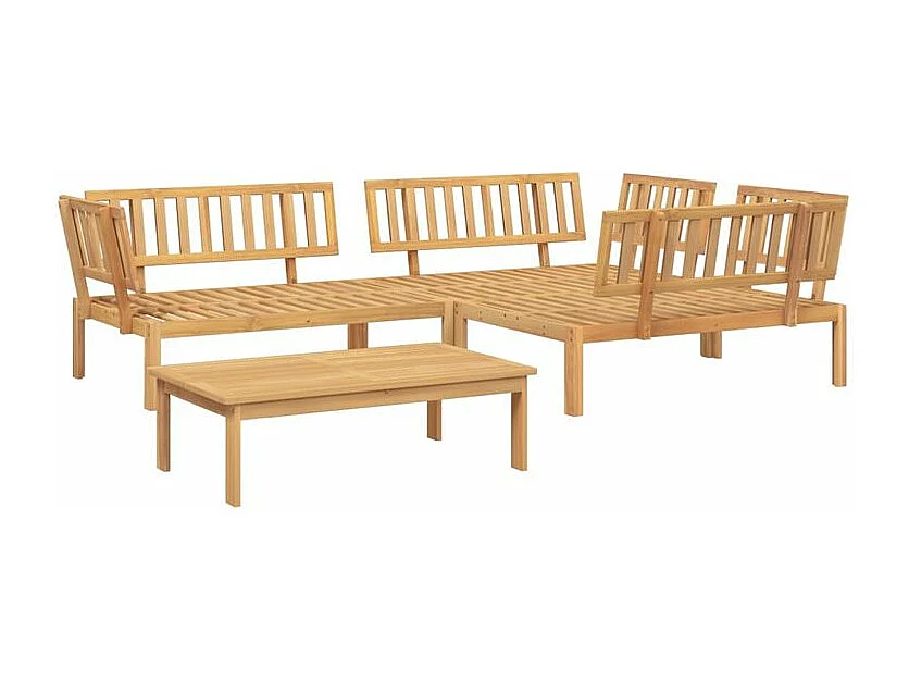 Salon palette de jardin 4 pcs bois d'acacia massif