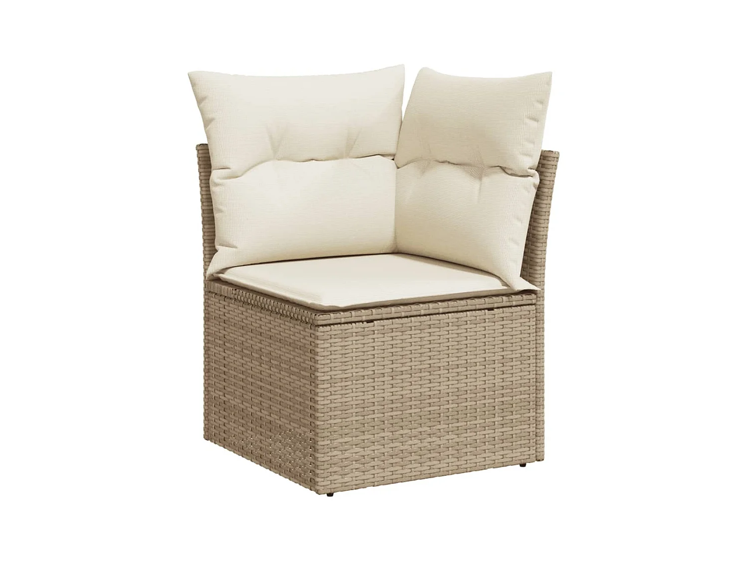 Salon de jardin avec coussins 10 pcs beige résine tressée