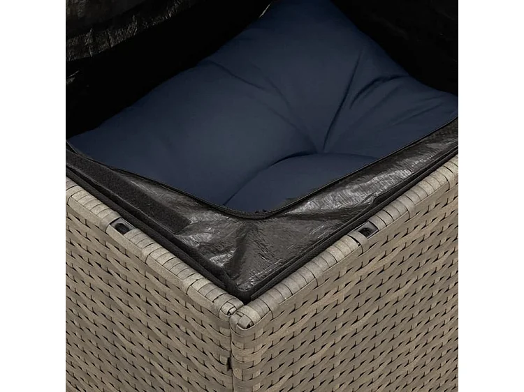 Salon de jardin avec coussins 13 pcs gris résine tressée