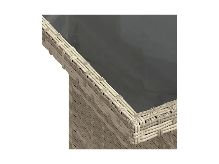 Salon de jardin avec coussins 7 pcs gris clair résine tressée