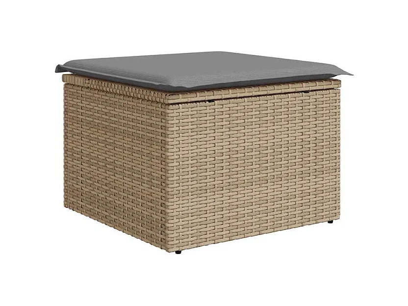 Salon de jardin avec coussins 6 pcs beige résine tressée