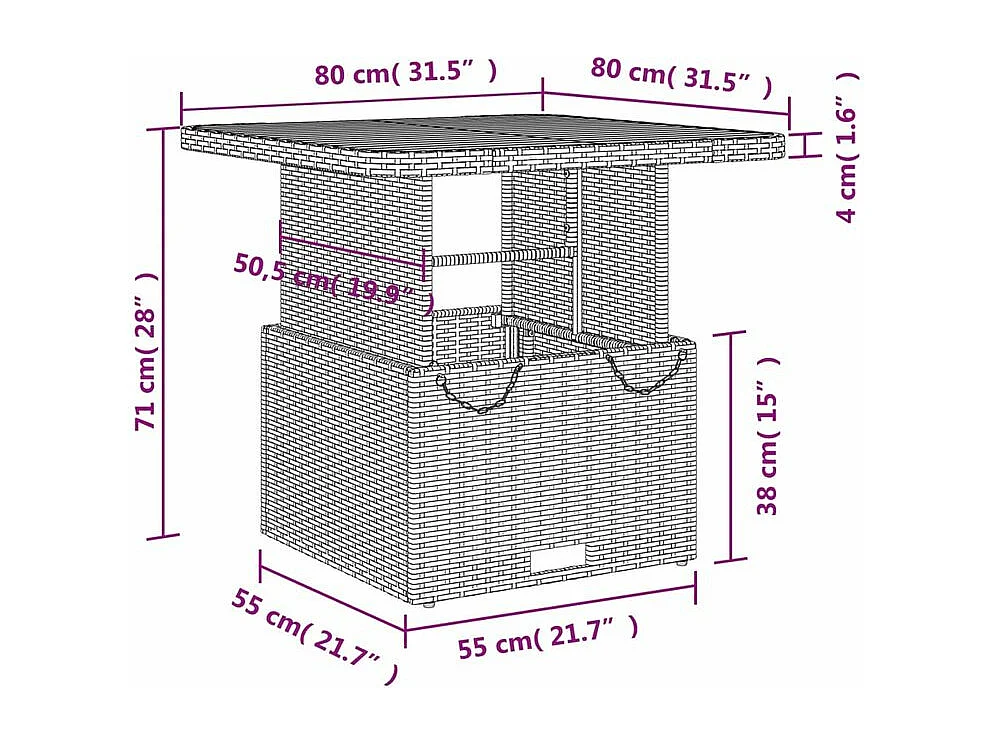 Ensemble à manger de jardin et coussins 3 pcs Beige poly rotin