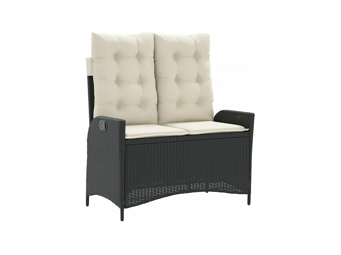 Ensemble à manger de jardin 4 pcs avec coussins noir