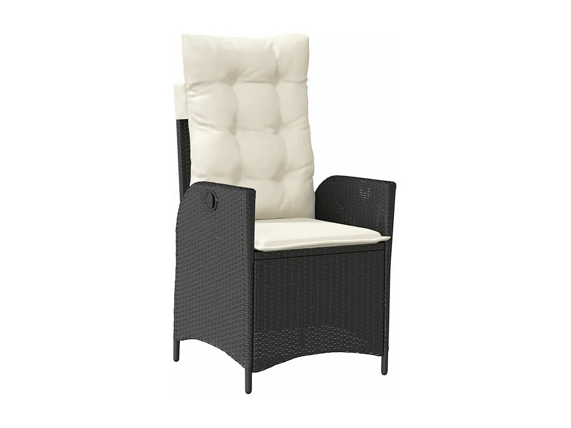 Ensemble à manger de jardin 4 pcs avec coussins noir