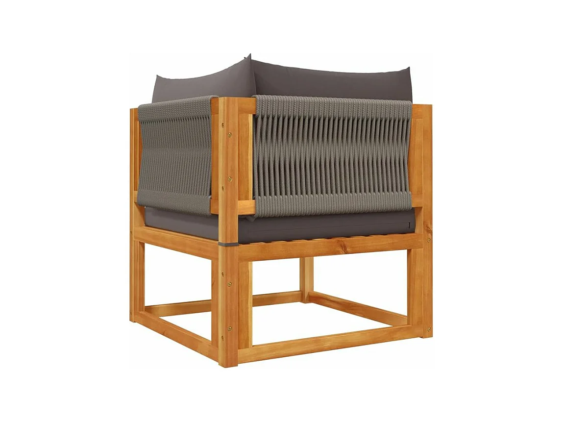 Canapés d'angle de jardin et coussins 2pcs bois massif d'acacia