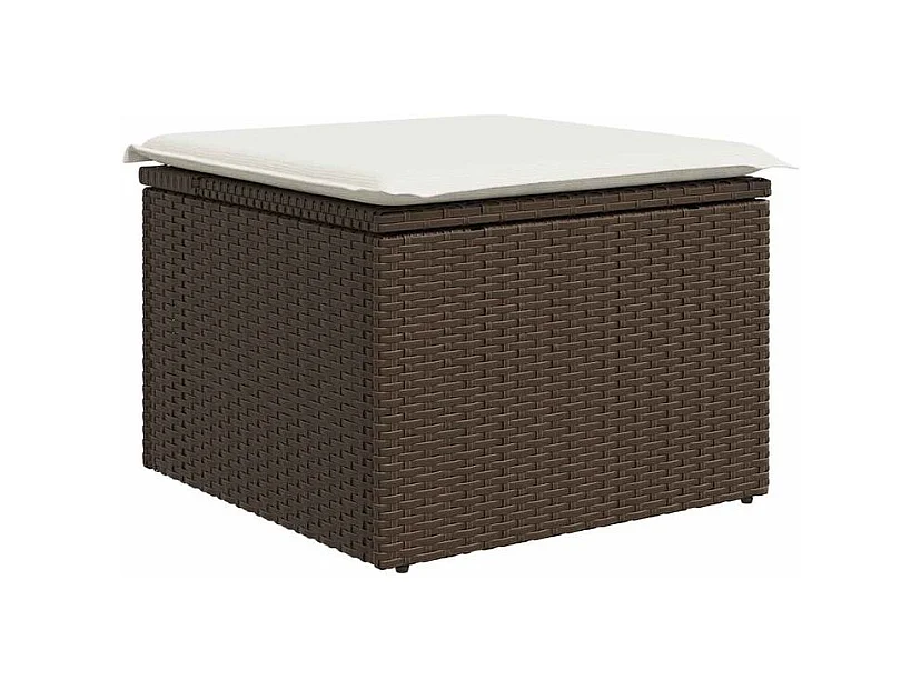 Salon de jardin avec coussins 6 pcs marron résine tressée