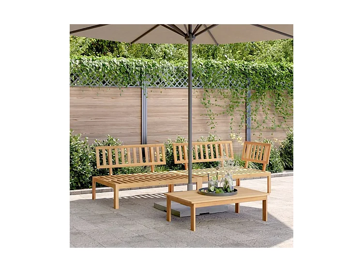 Salon palette de jardin 3 pcs bois d'acacia massif