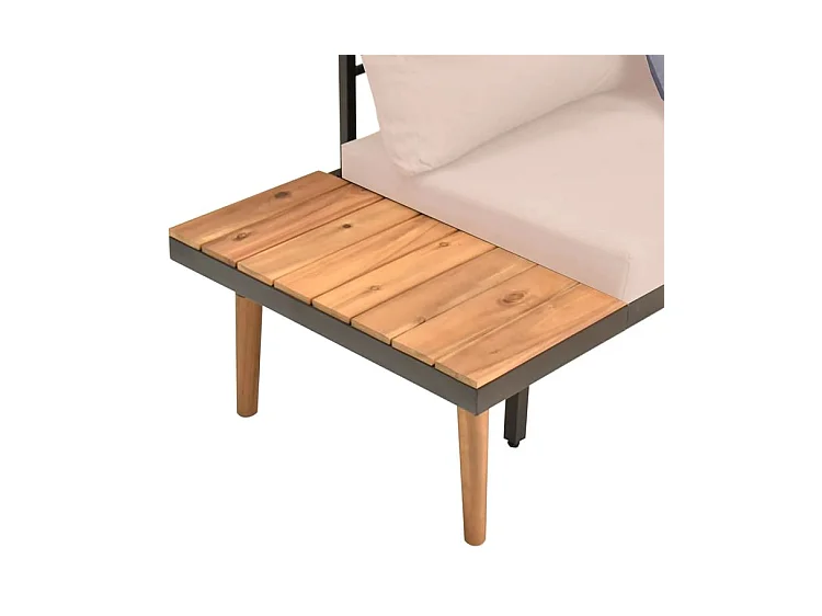 Salon de jardin 4 pcs avec coussins Bois massif d'acacia