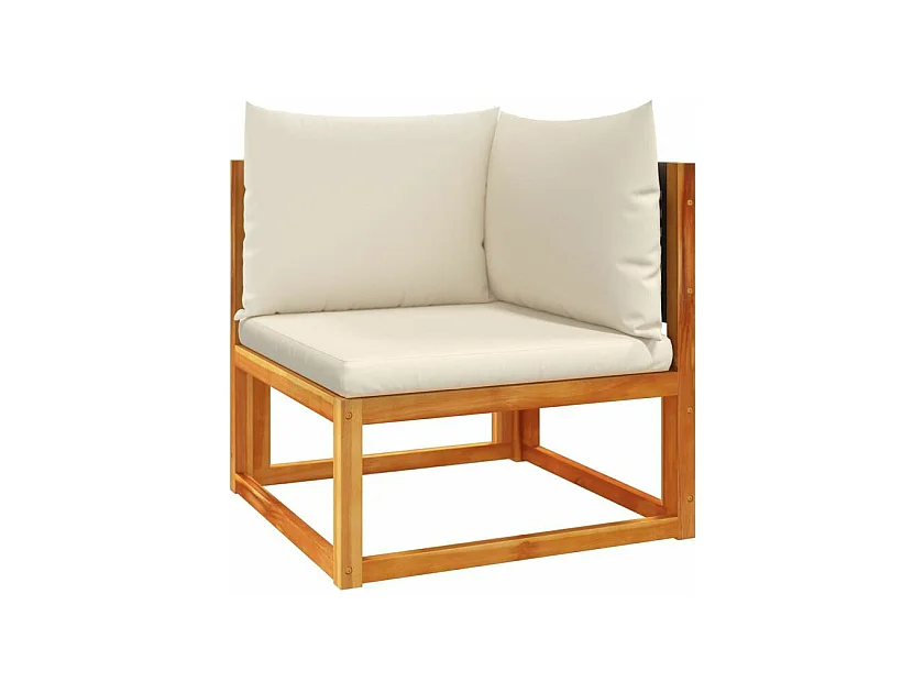 Salon de jardin avec coussins 6 pcs bois d'acacia solide