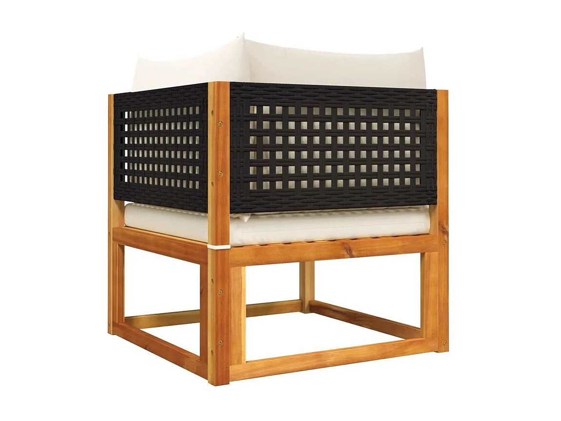 Salon de jardin avec coussins 6 pcs bois d'acacia solide