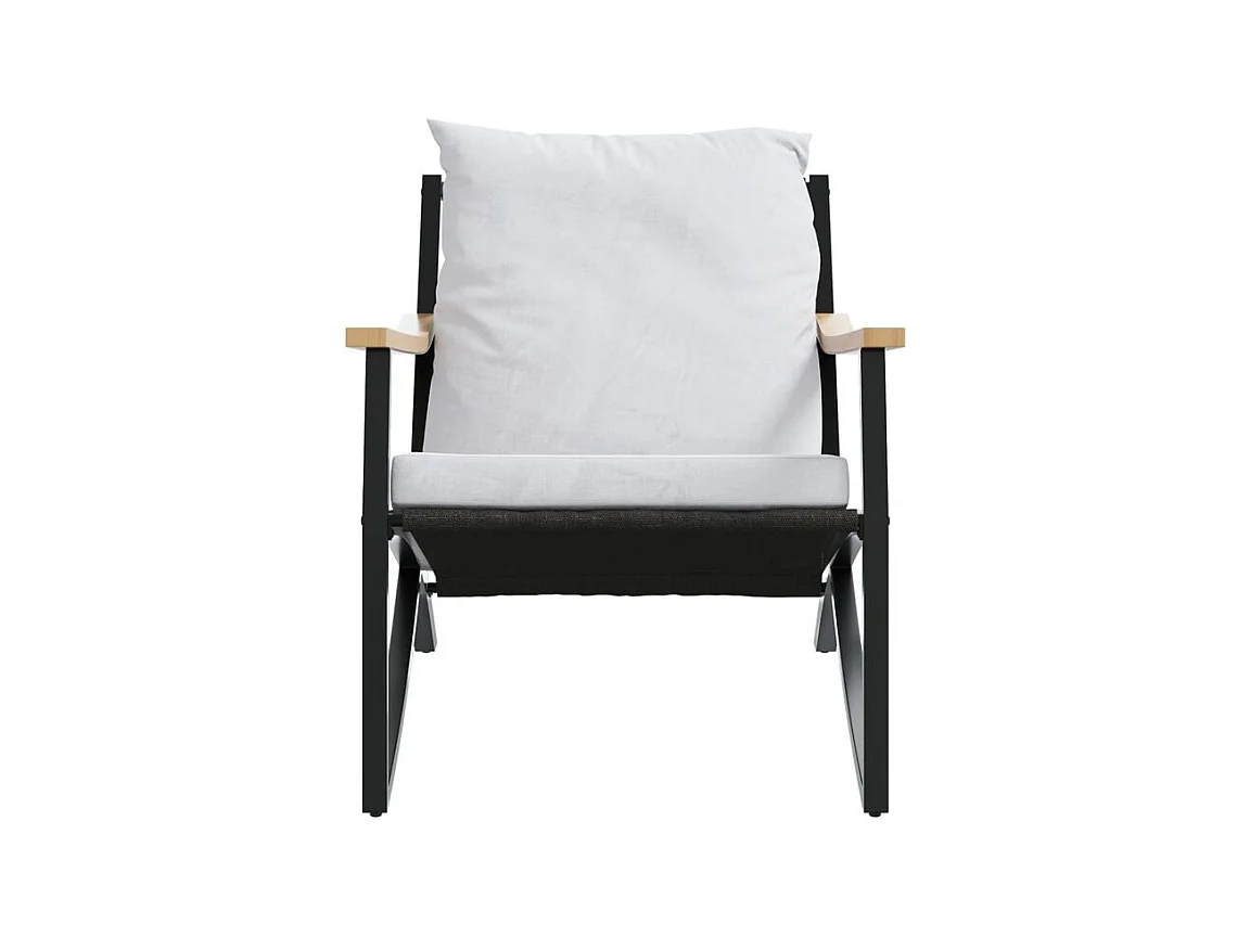 Chaises de jardin avec coussins lot de 2 noir acier