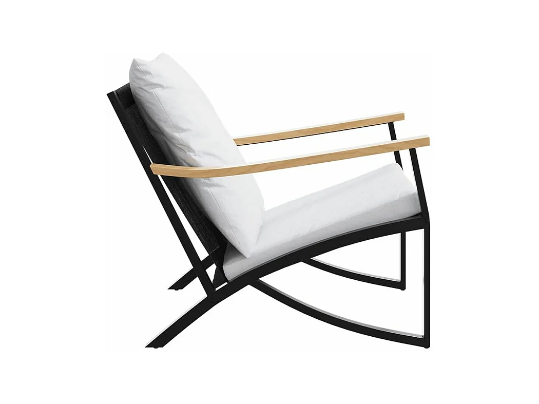 Chaises de jardin avec coussins lot de 2 noir acier