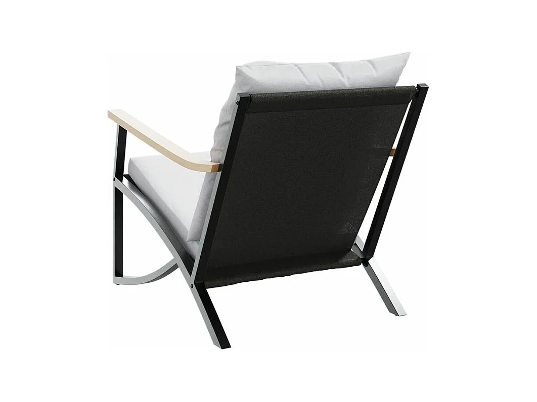 Chaises de jardin avec coussins lot de 2 noir acier