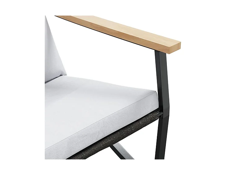 Chaises de jardin avec coussins lot de 2 noir acier