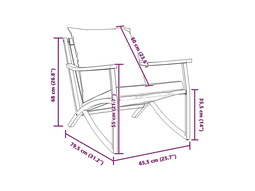 Chaises de jardin avec coussins lot de 2 noir acier