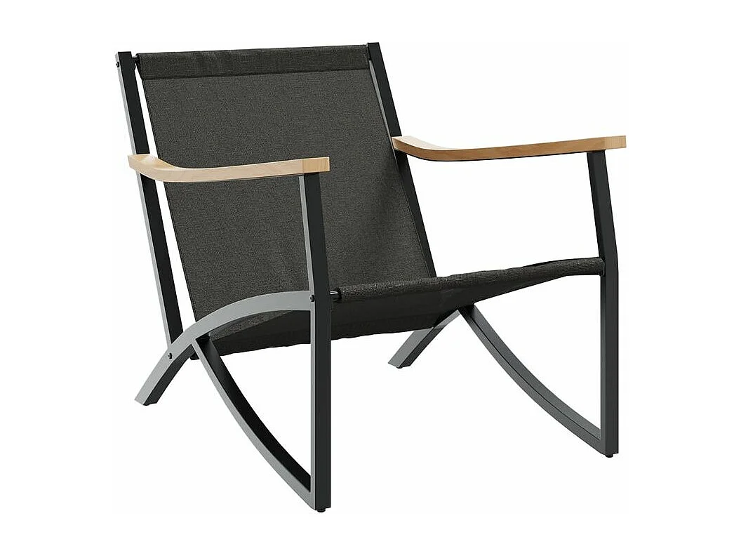 Chaises de jardin avec coussins lot de 2 noir acier