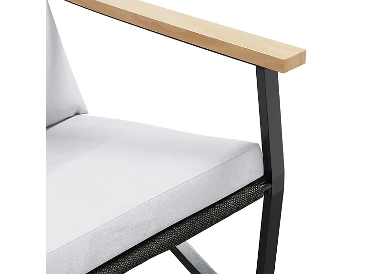 Chaises de jardin avec coussins lot de 2 noir acier