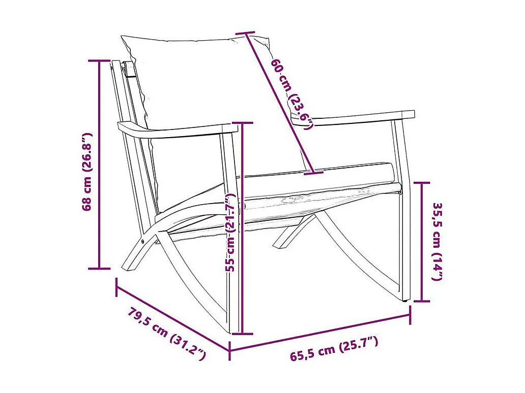 Chaises de jardin avec coussins lot de 2 noir acier