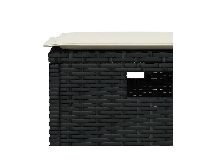 Ensemble à manger de jardin coussins 5pcs noir résine tressée