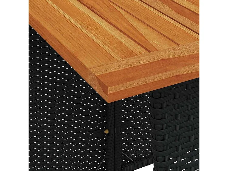 Ensemble à manger de jardin coussins 5pcs noir résine tressée