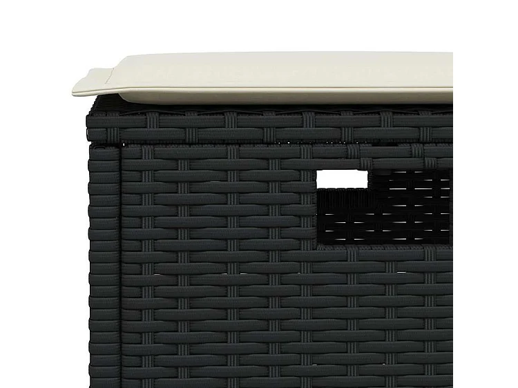 Ensemble à manger de jardin coussins 5pcs noir résine tressée