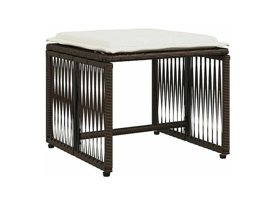 Ensemble à manger de jardin et coussins 7 pcs marron rotin