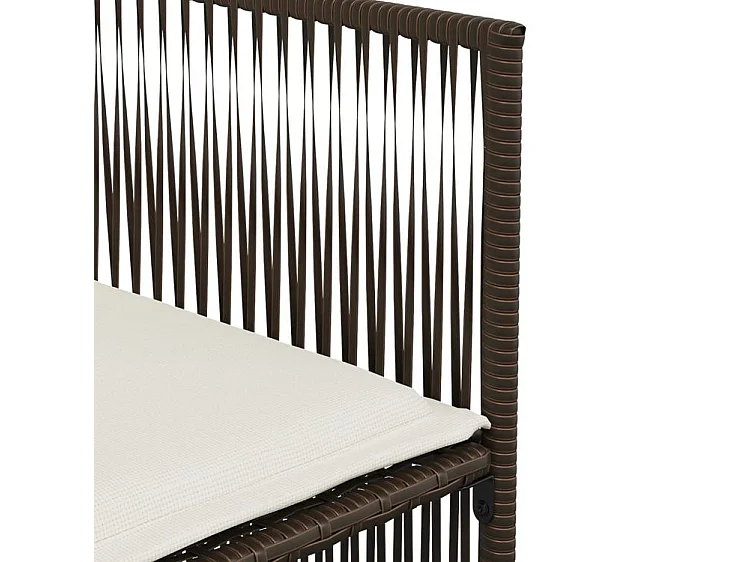 Ensemble à manger de jardin et coussins 7 pcs marron rotin