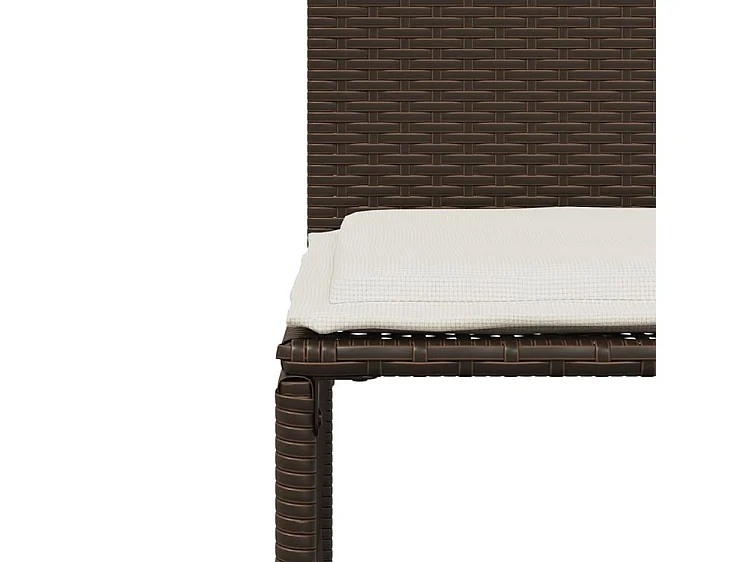 Ensemble à manger de jardin et coussins 7 pcs marron rotin