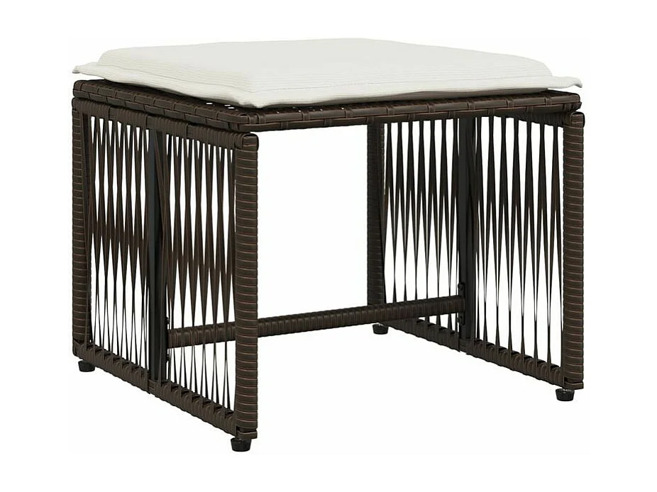 Ensemble à manger de jardin et coussins 7 pcs marron rotin