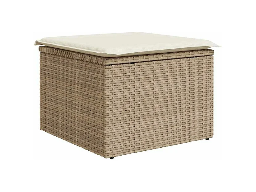 Salon de jardin avec coussins 6 pcs beige résine tressée