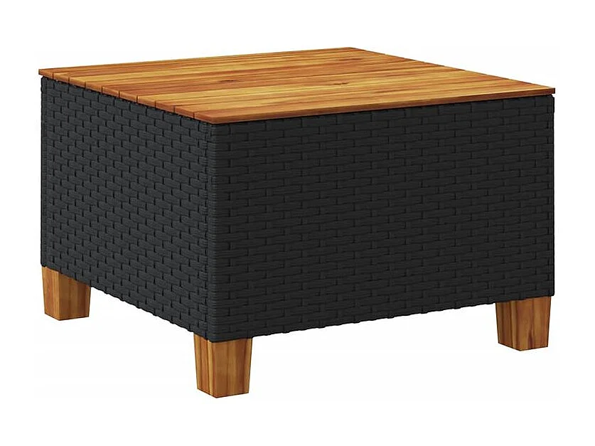 Salon de jardin 7 pcs avec coussins noir résine tressée