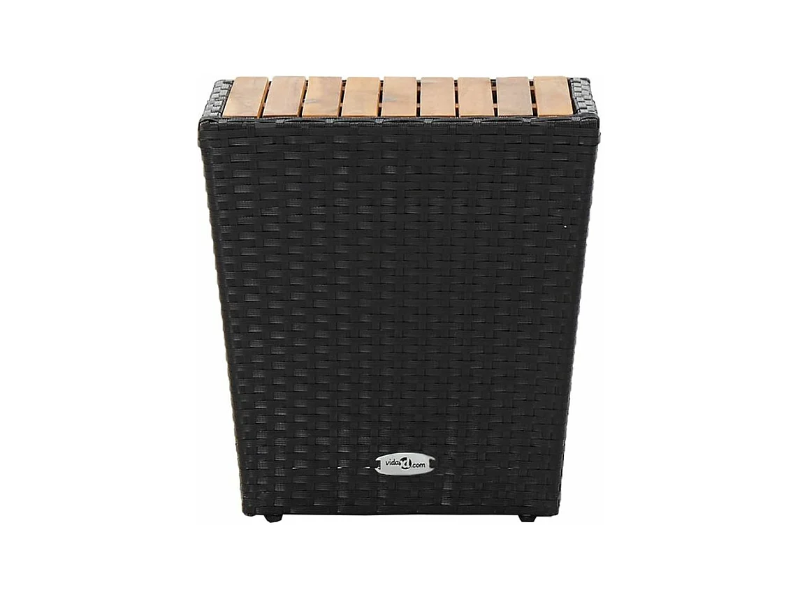 Ensemble de bistro de jardin 5pcs Résine tressée et acacia Noir