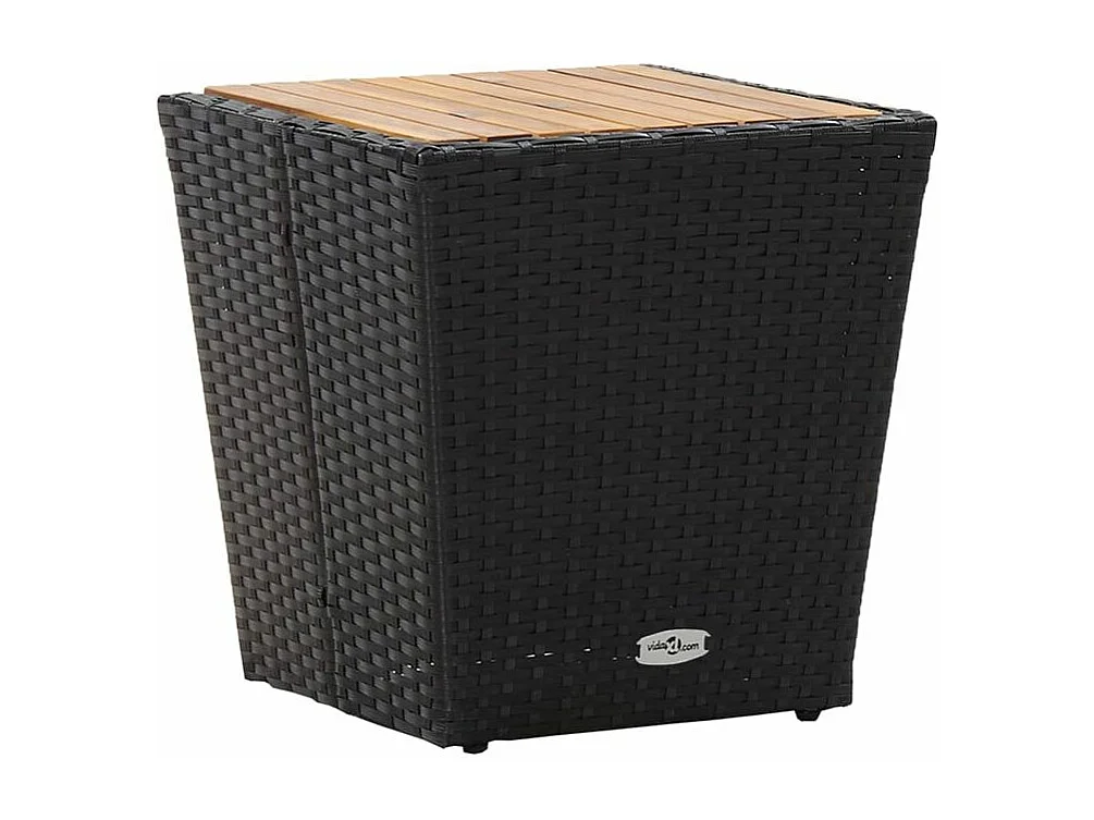 Ensemble de bistro de jardin 5pcs Résine tressée et acacia Noir