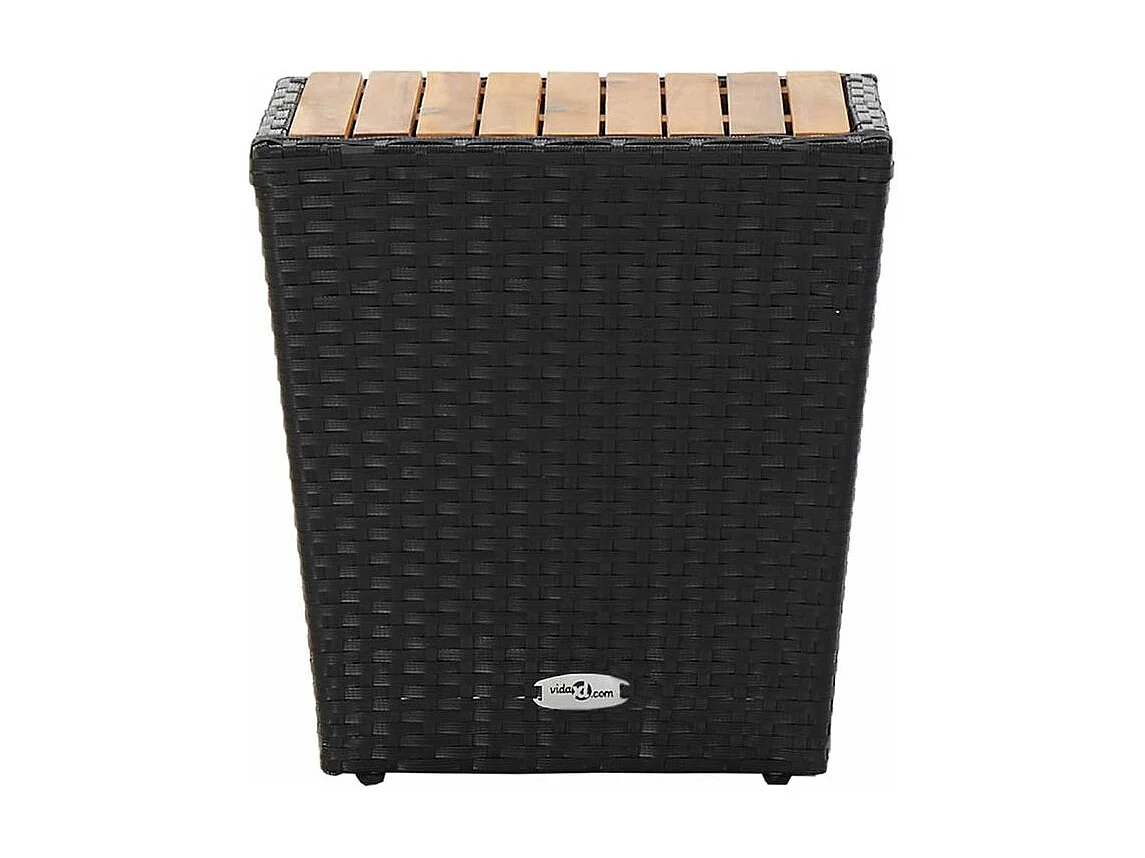 Ensemble de bistro de jardin 5pcs Résine tressée et acacia Noir