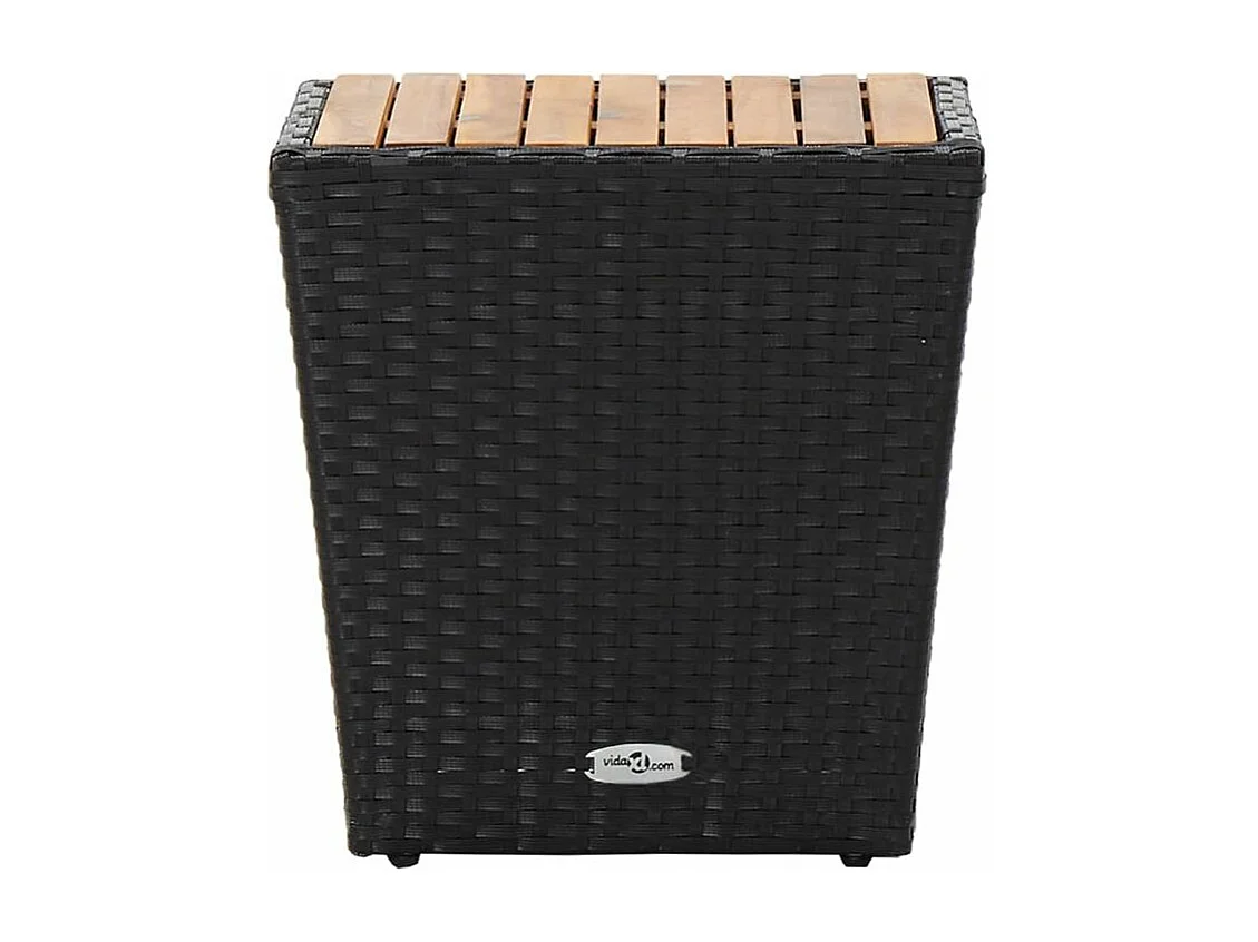 Ensemble de bistro de jardin 5pcs Résine tressée et acacia Noir