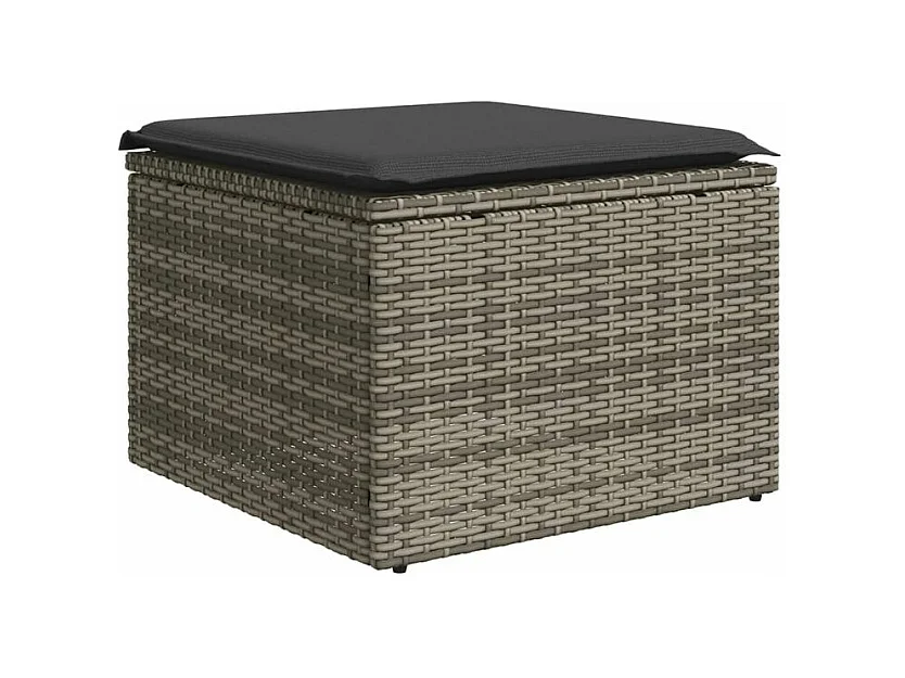 Salon de jardin 6 pcs avec coussins gris résine tressée