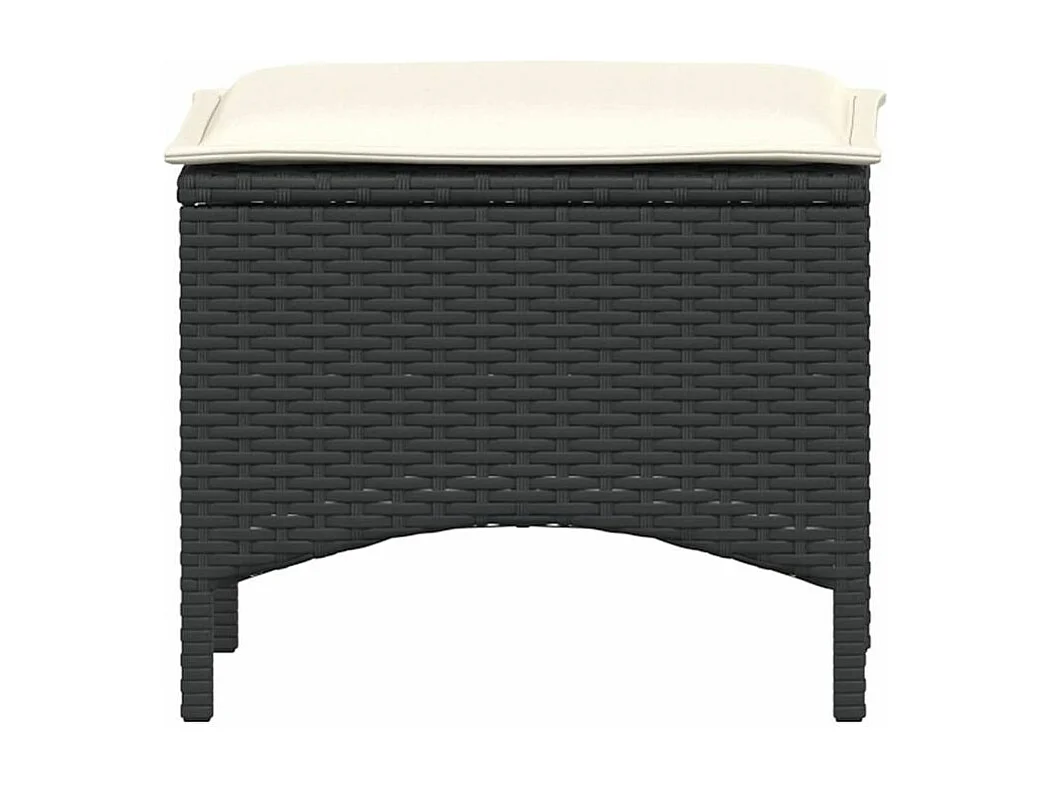 Ensemble à manger de jardin avec coussins 3 pcs Noir